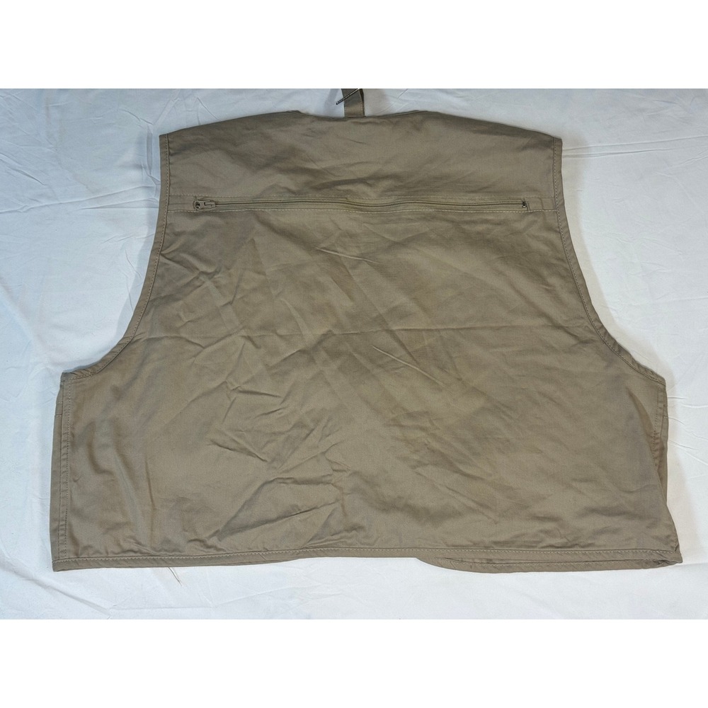 Crystal River Mens 2XL Khaki Cotton Fly Fishing Vest Multi Pocket CR/FV1 Tan - Picture 2 of 6